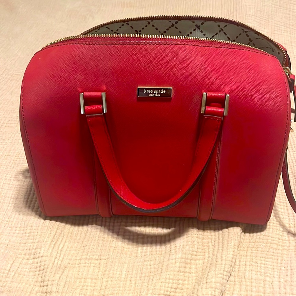 Red leather Kate spade purse